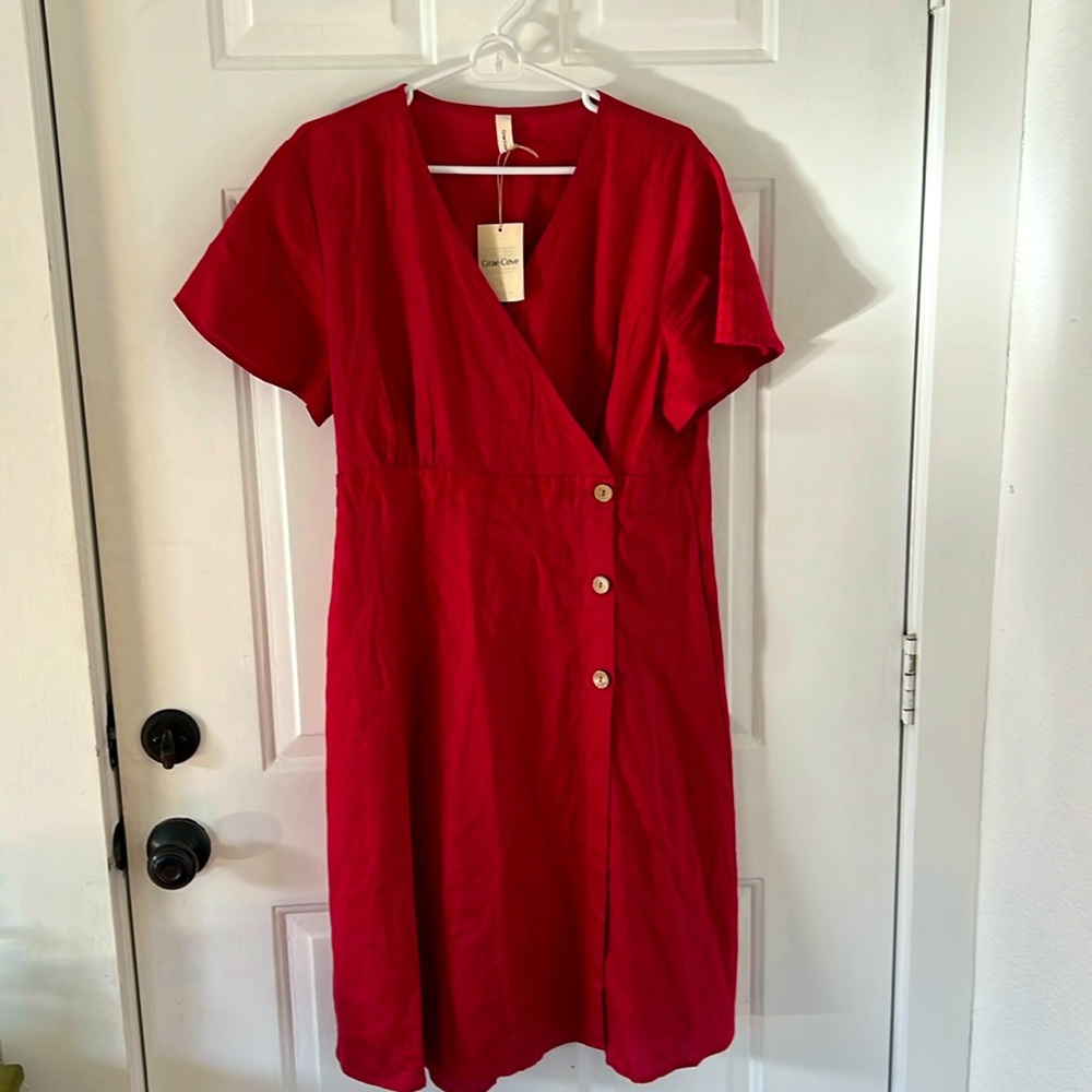 Grae Cove red linen dress